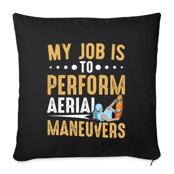 Job Is To Perform Aerial Maneuvers Wakeboarding - Sofa pillowcase 17,3'' x 17,3'' (45 x 45 cm) - black - Front