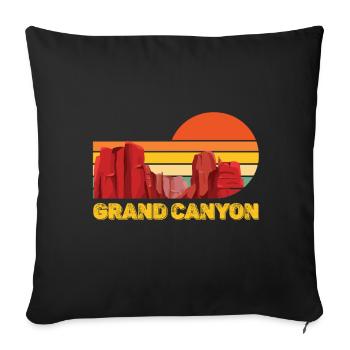 Grand Canyon Colorado Arizona Mountains Camping - Housse de coussin décorative 45 x 45 cm - noir - Devant