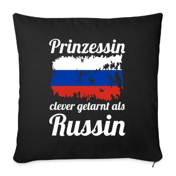 Prinzessin Russen Russisches Russland - Sofakissenbezug 45 x 45 cm - Schwarz - Vorne