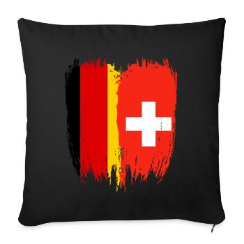 Allemagne Drapeau Suisse - Housse de coussin décorative 45 x 45 cm - noir - Devant