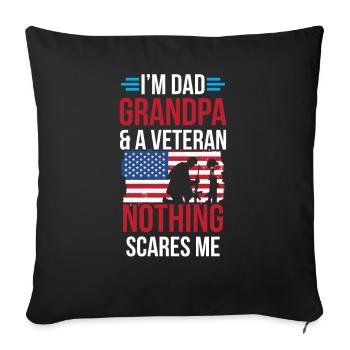 Papa Opa Und Veteran Nichts Macht Mir Angst Vater - Sofakissenbezug 45 x 45 cm - Schwarz - Vorne