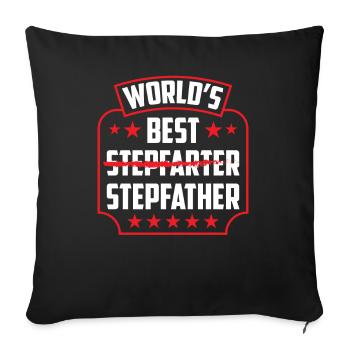 Der Beste Stiefvater Der Welt Stepdad Stiefpapa - Sofakissenbezug 45 x 45 cm - Schwarz - Vorne