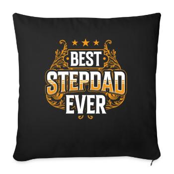 Bester Stiefvater Aller Zeiten Stepdad Stiefpapa - Sofakissenbezug 45 x 45 cm - Schwarz - Vorne