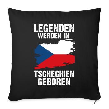 Tschechien Tscheche Tschechisches - Sofakissenbezug 45 x 45 cm - Schwarz - Vorne