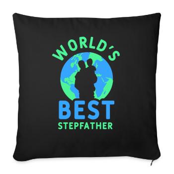 Der Beste Stiefvater Der Welt Stepdad Stiefpapa - Sofakissenbezug 45 x 45 cm - Schwarz - Vorne