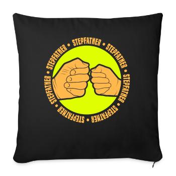 Stiefvater Stiefpapa Stepdad Vatertag - Sofakissenbezug 45 x 45 cm - Schwarz - Vorne