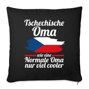 Tschechin Tschechische Oma Tschechien - Sofakissenbezug 45 x 45 cm - Schwarz - Vorne