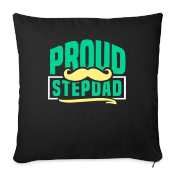 Stolzer Stiefvater Stepdad Stiefpapa Vatertag - Sofakissenbezug 45 x 45 cm - Schwarz - Vorne