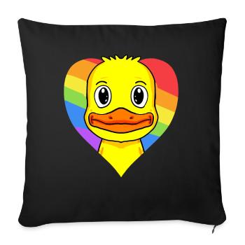 Canard Lgbt Rainbow Couleurs - Housse de coussin décorative 45 x 45 cm - noir - Devant