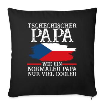 Tschechischer Papa Vater Tscheche Tschechien - Sofakissenbezug 45 x 45 cm - Schwarz - Vorne