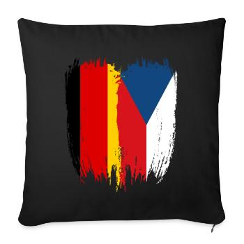 Allemagne Drapeau République tchèque - Housse de coussin décorative 45 x 45 cm - noir - Devant