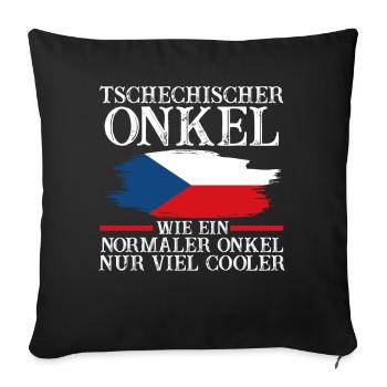 Tscheche Onkel Tschechien - Sofakissenbezug 45 x 45 cm - Schwarz - Vorne