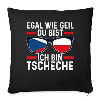 Tscheche Tschechisches Tschechien - Sofakissenbezug 45 x 45 cm - Schwarz - Vorne