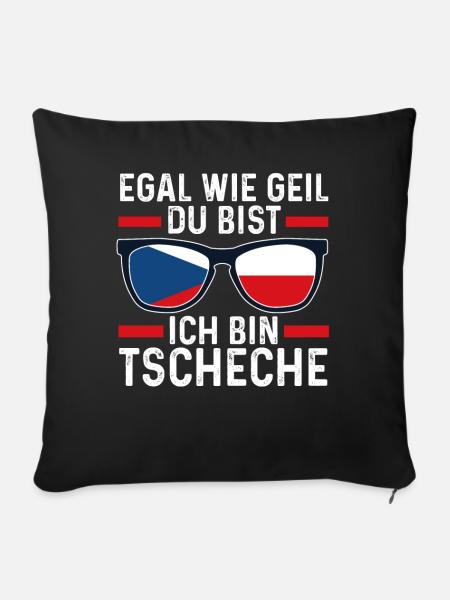 Tscheche Tschechisches Tschechien - Sofakissenbezug 45 x 45 cm - Schwarz