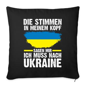Ukraine Ukrainer Ukrainisches - Sofakissenbezug 45 x 45 cm - Schwarz - Vorne
