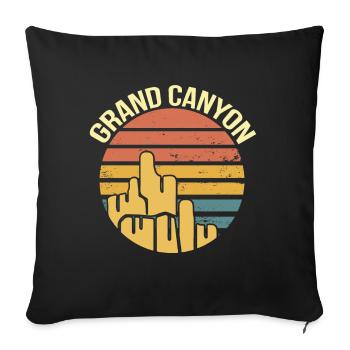 Montagnes du Grand Canyon Arizona Randonnée Colorado - Housse de coussin décorative 45 x 45 cm - noir - Devant