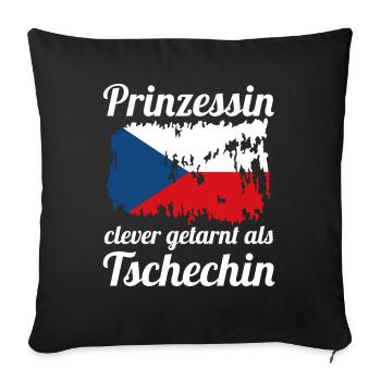 Prinzessin Tscheche Tschechisches Tschechien - Sofakissenbezug 45 x 45 cm - Schwarz - Vorne