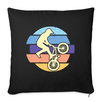 Bike Retro Bike Trip Tour Nature - Sofa pillowcase 17,3'' x 17,3'' (45 x 45 cm) - black - Front