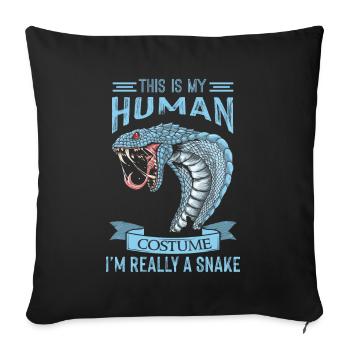 Snake Costume Cobra Snake Boa - Sofa pillowcase 17,3'' x 17,3'' (45 x 45 cm) - black - Front