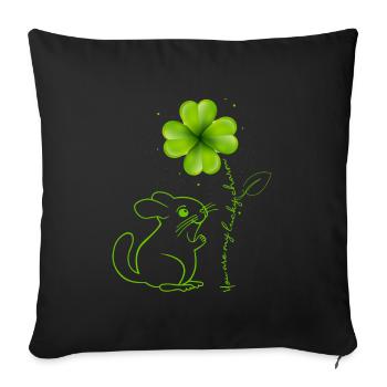 They are my lucky charm Chinchilla shamrock - Sofa pillowcase 17,3'' x 17,3'' (45 x 45 cm) - black - Front