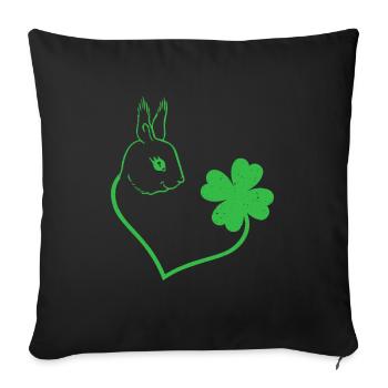 Squirrel Cloverleaf Lucky Charm Love - Sofa pillowcase 17,3'' x 17,3'' (45 x 45 cm) - black - Front