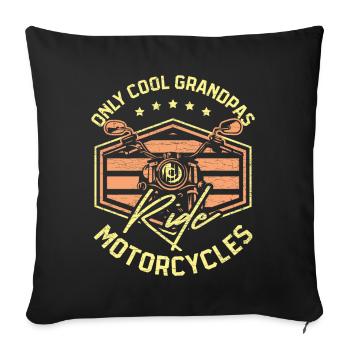 Biker Opa Geschenk Großvater Motorrad - Sofakissenbezug 45 x 45 cm - Schwarz - Vorne