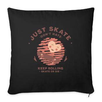 Juste skate Ne détestez pas le patin de crâne ou ne mourez pas - Housse de coussin décorative 45 x 45 cm - noir - Devant