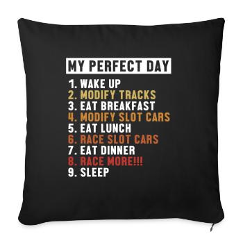 Slot Car Perfect Day RC Car Car Drag Racing Slot - Sofa pillowcase 17,3'' x 17,3'' (45 x 45 cm) - black - Front