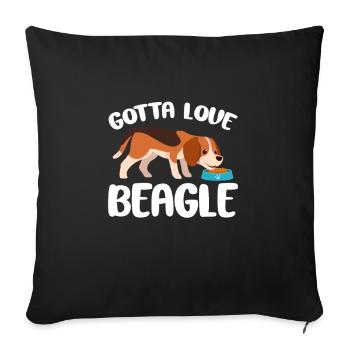 Beagle Hund Hunde Hundeliebhaber Haustier Geschenk - Sofakissenbezug 45 x 45 cm - Schwarz - Vorne