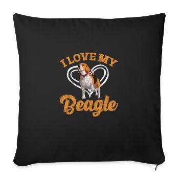 Beagle - Housse de coussin décorative 45 x 45 cm - noir - Devant