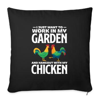 Chicken Farm Poultry Rooster Chickens Gift - Sofa pillowcase 17,3'' x 17,3'' (45 x 45 cm) - black - Front
