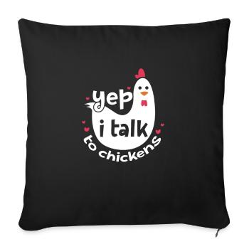 Chicken Farm Poultry Rooster Chickens Gift - Sofa pillowcase 17,3'' x 17,3'' (45 x 45 cm) - black - Front