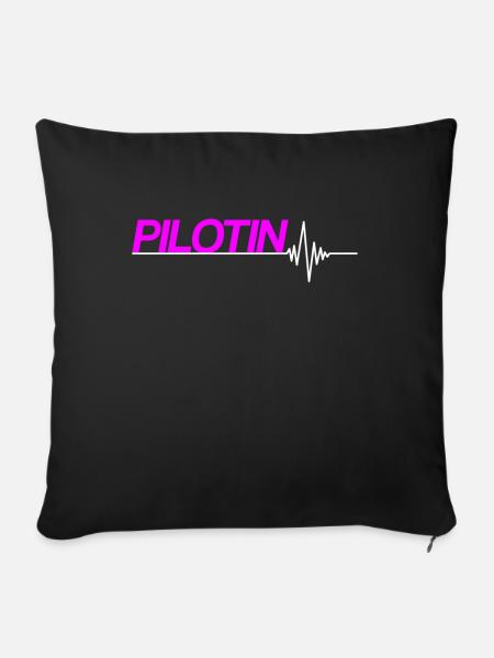 Pilotin - Sofakissenbezug 45 x 45 cm - Schwarz
