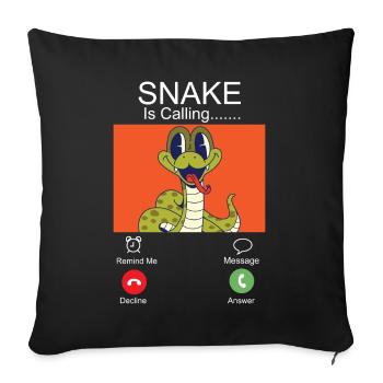 Snake Serpent Phone Display Snake - Sofa pillowcase 17,3'' x 17,3'' (45 x 45 cm) - black - Front