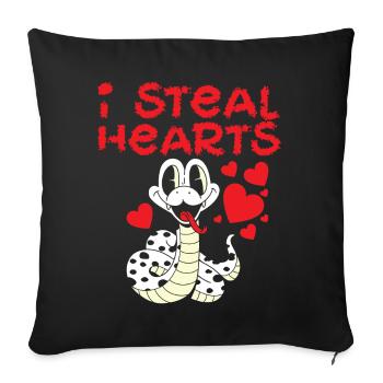 Snake Serpent Retro Vintage - Sofa pillowcase 17,3'' x 17,3'' (45 x 45 cm) - black - Front