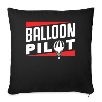 Balloon Pilot Flight Balloonist Hot Air Balloon - Sofa pillowcase 17,3'' x 17,3'' (45 x 45 cm) - black - Front