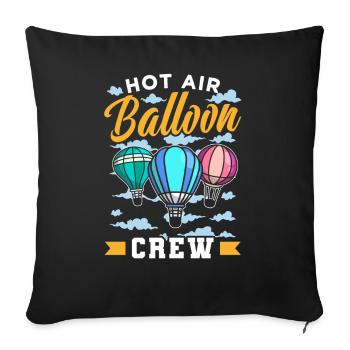 Hot Air Balloon Crew Balloonist Balloon Flight - Sofa pillowcase 17,3'' x 17,3'' (45 x 45 cm) - black - Front