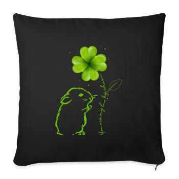 Tu es mon hamster porte-bonheur - Housse de coussin décorative 45 x 45 cm - noir - Devant