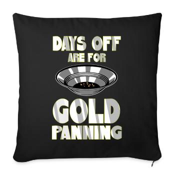 Goldene Plakette Mit Crossing Picke Gold Miner - Sofakissenbezug 45 x 45 cm - Schwarz - Vorne