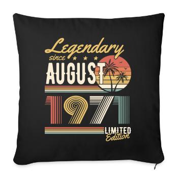 Légendaire depuis août 1971 Édition limitée - Housse de coussin décorative 45 x 45 cm - noir - Devant