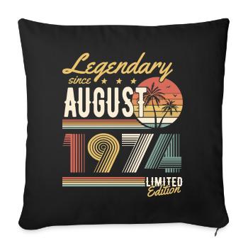Légendaire depuis août 1974 Édition limitée - Housse de coussin décorative 45 x 45 cm - noir - Devant