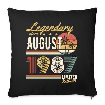 Légendaire depuis août 1987 Édition limitée - Housse de coussin décorative 45 x 45 cm - noir - Devant