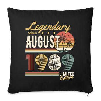 Légendaire depuis août 1989 Édition limitée - Housse de coussin décorative 45 x 45 cm - noir - Devant