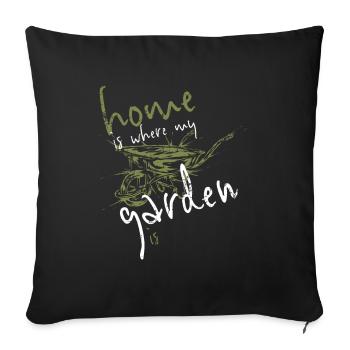 Jardin jardinier - Housse de coussin décorative 45 x 45 cm - noir - Devant