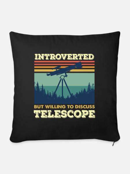 Introvertiert Teleskop Astronomie Weltraum - Sofakissenbezug 45 x 45 cm - Schwarz