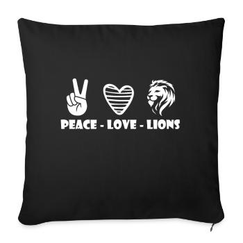 Löwe Frieden und Liebe in Afrika Safari - Sofakissenbezug 45 x 45 cm - Schwarz - Vorne