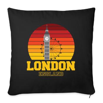 London England Big Ben London Eye - Sofa pillowcase 17,3'' x 17,3'' (45 x 45 cm) - black - Front