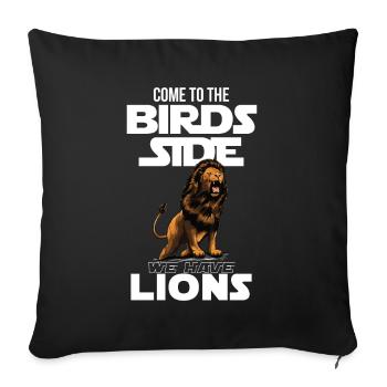 Lion Bird Side Afrique Savannah Lion - Housse de coussin décorative 45 x 45 cm - noir - Devant
