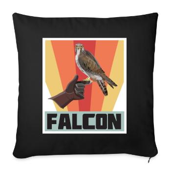Faucons Fauconneries et aigles Faune - Housse de coussin décorative 45 x 45 cm - noir - Devant