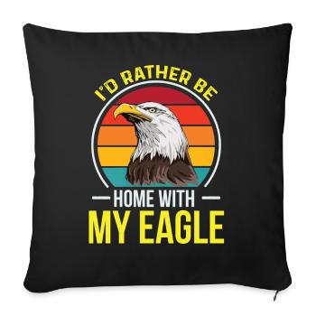 Eagle Bird Love Falconry Golden Eagle Wildlife - Sofa pillowcase 17,3'' x 17,3'' (45 x 45 cm) - black - Front